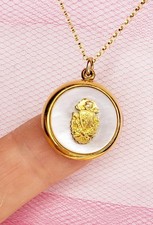 PIKE Antique Vtg PI KAPPA ALPHA Picture Locket w / GF Chain Fraternity Photo picture