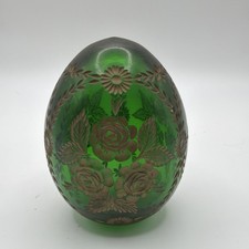 Vintage Russian Cut Emerald Green Egg picture