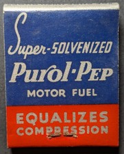 Vintage Purol Pep Oil Gas Full Matchbook picture