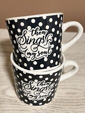 Trisa Polka Dot Ceramic Mugs/Cups 7 oz Then Sings My Soul - 2 picture