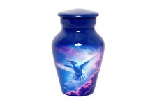 Blue Hummingbird Cremation Urn for Human Ashes  Adult Memorial Funeral Urn with picture