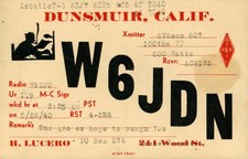 Vintage Amateur Radio QSL Postcard, 1940, W6JDN, Dunsmuir, CA, Scott #804 picture