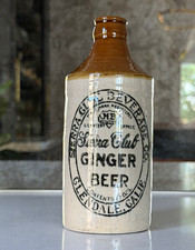 RARE Sierra Club Ginger Beer 10 oz Beige Stoneware Bottle Glendale, California picture