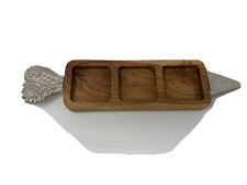 Made in India Wood & Metal 4x17in Carrot Tray BB01B46009 picture