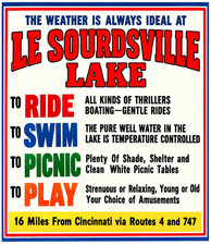 Vintage LeSourdsville Lake Amusement Park Ad Magnet – Monroe Ohio picture