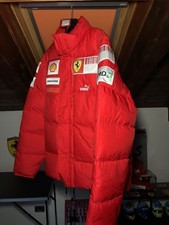 PUMA Ferrari Men's Down Jacket L Red with Etihad Shell Logos Zip picture