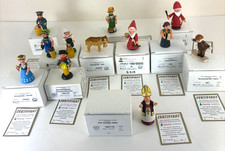Lot Of 12 Erzgebirge German Hennig Small Folk Art Wood Figures With Boxes picture