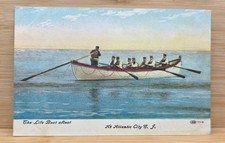Vintage Life Boat Afloat At Atlantic City NJ Postcard Eagle Divided Back 71-2 picture