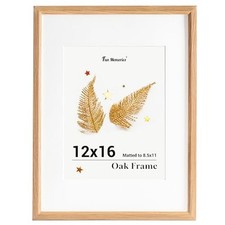  12x16 Picture Frame, Solid Oak Wood 12x16 - 1P USA-Sourced Oak Wood Natural picture