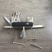 Vintage Officier Suisse Rostfrei Victorinox Swiss Army Knife 19 Tool Black picture