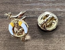 Vintage Shrine Masonic Freemason Pin w/ Sword, Crescent, Pyramid Head, & Child picture