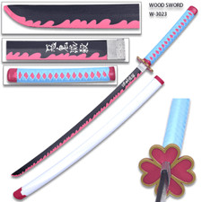 DEMON SLAYER - Mitsuri Kanroji Slayer Anime Wood Sword Katana w/Plastic Scabbard picture