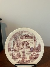 vintage brown transferware collector's plate depicting famous historical Virgini picture