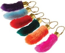 12 Assorted Faux Lucky Rabbit's Foot Key Chains - Colorful & Fun Accessories picture