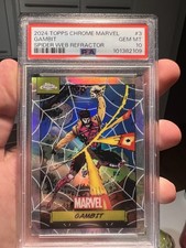 2024 Topps Chrome Marvel Gambit Spider Web Refractor /399 #3 PSA 10 picture