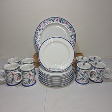 Vintage 1994 Lillehammer Olympics 16 Pc Plate Mug  Dessert Set Porsgrund Norway  picture