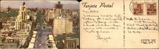 Vintage Postcard Partial Panoramic Av Juarez Mexico City D.F. c. 1950s Mailed FL picture