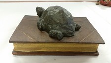 VINTAGE RESIN TURTLE PAPER WEIGHT BOOK REPLICA SISTER DOLOROSA ON SPINE  picture