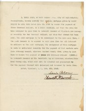 1925 Vineland NJ Document signed by Louis Blom & Leverett Newcomb Note picture