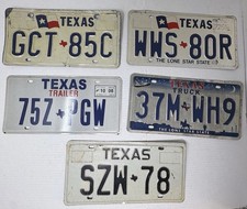 VTG 2000s 5 Texas License Plates Car Truck Trailer GCT85C WWS80R 37MWH9 SZW78 picture