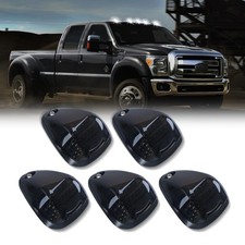 Cab Roof Top Marker Lights White LED Clearance 5PCS Smoked Black - Fits picture