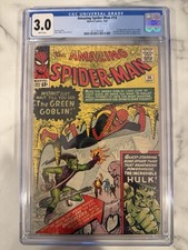 Amazing Spiderman 14 CGC 3.0 First Green Goblin WHITE PAGES picture