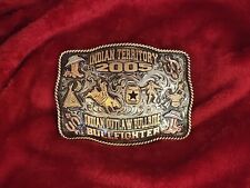INDIAN OUTLAW BULLFIGHTING BADASS CHAMPION PRO RODEO TROPHY BUCKLE☆☆2005☆RARE565 picture