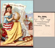 1881 © Henry Beard Sample Stock Trade Card Boston Daily Globe Newspaper NY j.US picture
