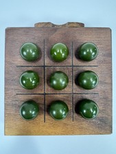 9 Vintage Green Bakelite Ball Buttons, tested picture