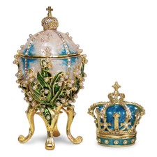 Lilies of the Valley Easter Egg Replica Extra Large 5.9 inch (15 cm) + Crown picture