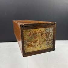 Vintage Goodrich Quick Detachable Tire Repair Outfit Wood Box Crate picture
