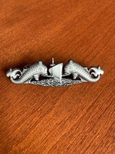 Submarine Warfare Insignia - WWII Fleet Boat Tribute - Enlisted Antiqued Silver picture
