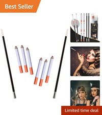 Elegant 2 Long Cigarette Holders with 6 Fake Puff Cigarettes for Halloween Glam picture