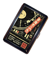 Japanese Retro Music Record turntable image Cigarette Case Wallet picture
