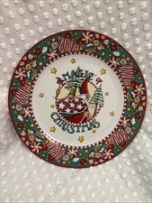 Mary Engelbreit Y2K Enesco Magic Of Christmas Dinner Plate 10.5 In Santa Elf picture