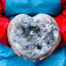 6.64LB Natural Blue Celestite Geode Quartz Crystal Mineral Specimen Healing picture