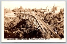 RPPC  Colorado Street Bridge  Pasadena  California   Postcard picture