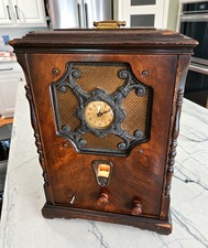 GE JR S-22X General Electric Tombstone Antique Clock Tube Radio 1931 - RARE picture