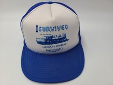 Vintage Allegany Central Railroad I Survived Trip on the Mesh Snapback Hat Cap picture