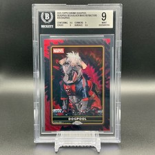 Dogpool 2025 Topps Chrome Deadpool #28 Deadpool Red & Black Wave Refractor /5 picture