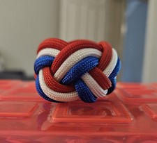 Handmade Boy Scouts Of America Neckerchief Slide Reflective 550 Paracord Woggle picture