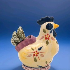 Temptations temp-tations Old World Rooster Chicken Measuring Spoons and Holder picture