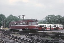 PSTC 209 Brill Bullet passing P&W shops, Upper Darby, PA 1964 8.5 x 11 Photo picture