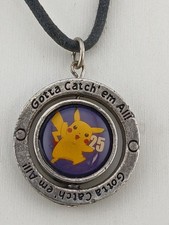 1998-99 NINTENDO POKÉMON PIKACHU master trainer spinner pendant necklace  picture