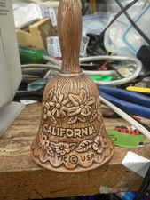 Vintage 1980’s TIC USA Owl  Flower Bell Woodgrain Design 6” Cute picture
