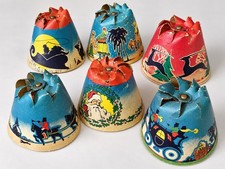 Vintage Whirl-Glo Revolving Christmas Tree Light Shades Lot 6 1930s Paper picture
