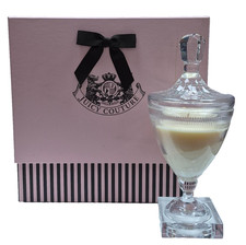JUICY COUTURE Candle 11 oz  + CRYSTAL GOBLET NUMBERED EDITION $450.00 retail picture