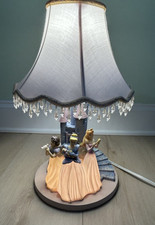 Vintage Hampton Bay Disney Princess Table Lamp Beaded Shade Castle picture