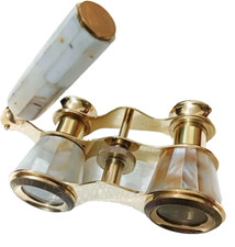 Antique Brass Mother of Pearl Opera Binocular Decorative Traveler's Gift Item picture