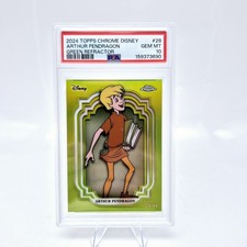 2024 Topps Chrome Disney Arthur Pendragon #28 PSA 10 Green Refractor /99 picture